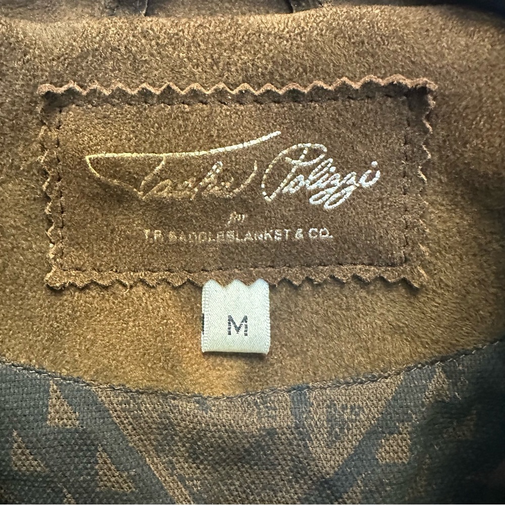 Tasha Polizzi Tan Suede Jacket with Patterned beaded Accents - Picture 2 of 7